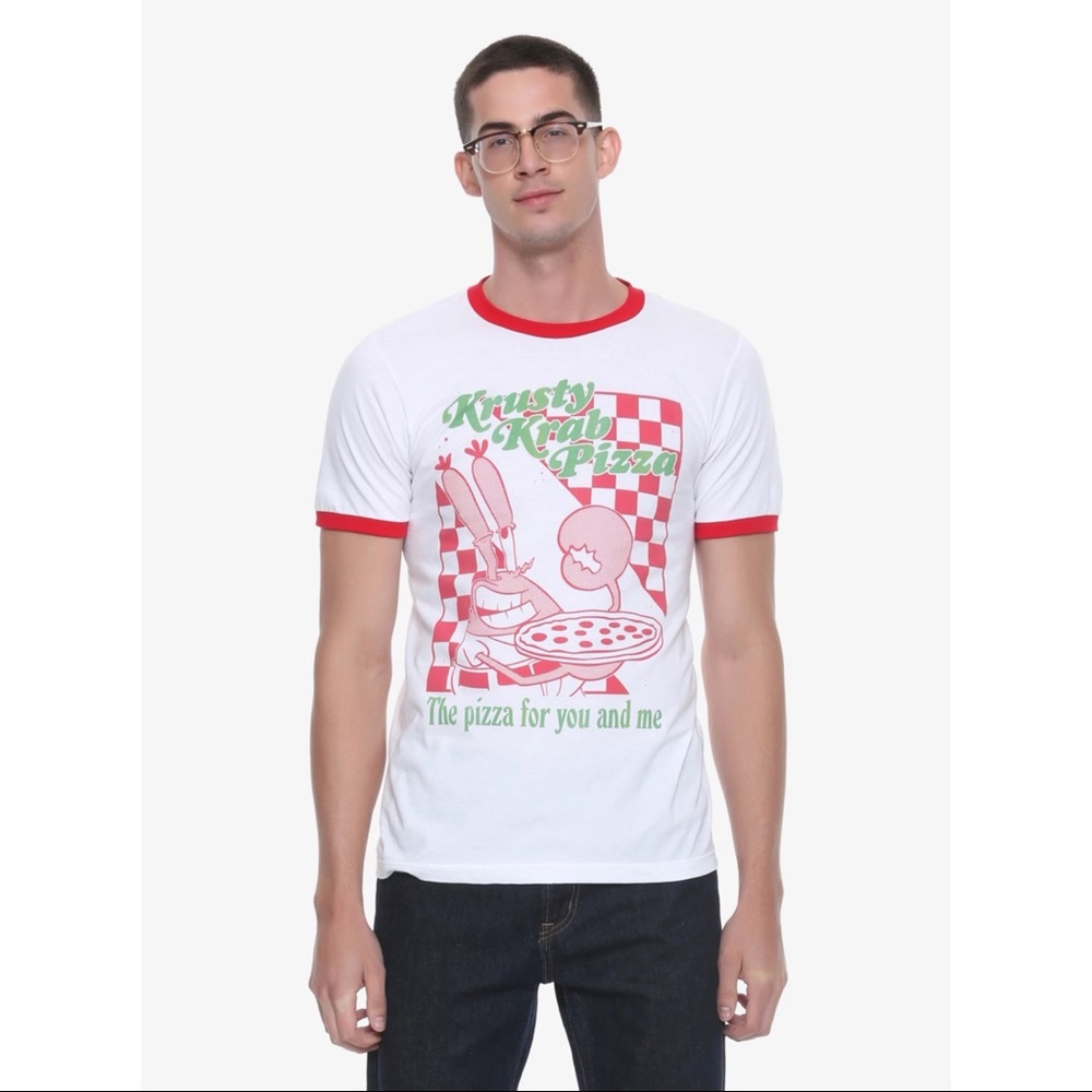 Box Lunch Krusty Krab Pizza Graphic Ringer Tee